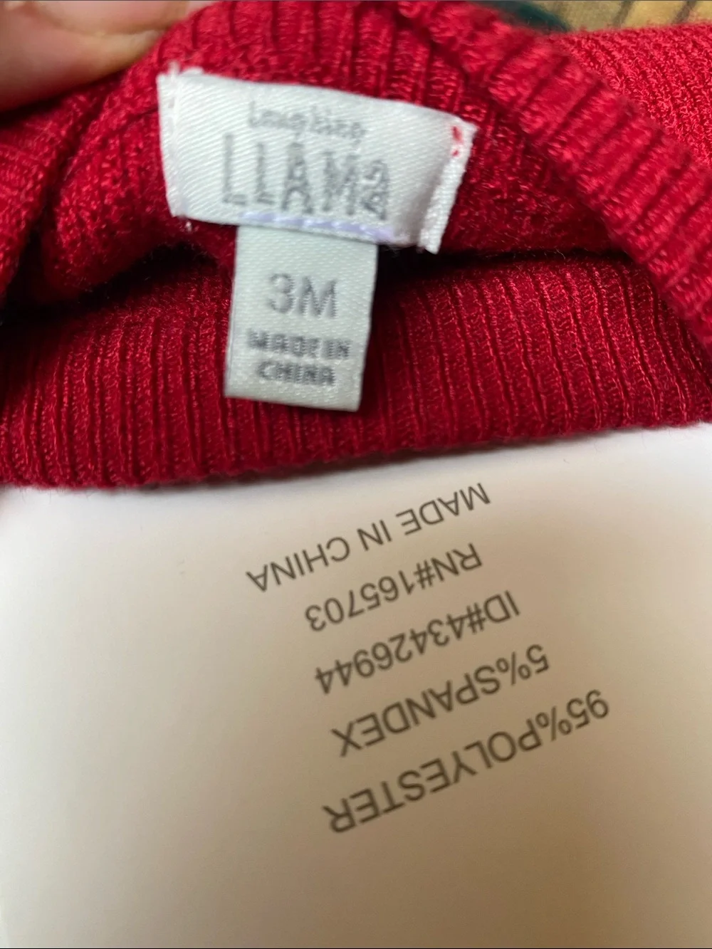 Red Knit Dress & Tights Set with White Bow Detail